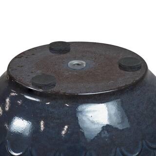 Sunnydaze Dinah Metal Outdoor Planter - Navy Molten Glaze - (Set of 4) DRV-2814