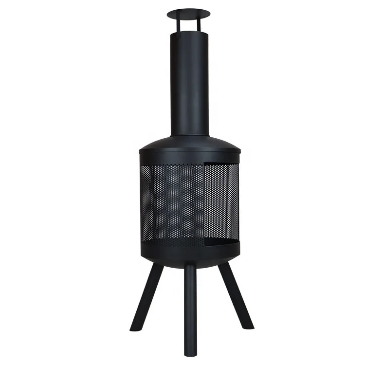 High Quality Wholesale Outdoor Heating Stove Fire Pit Traditional Brazier Outdoor Wood Burning Stove Chimney