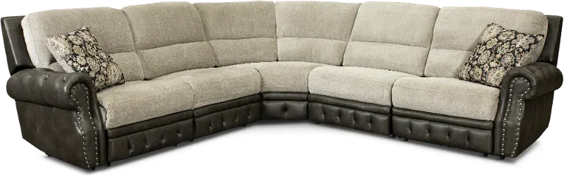 Spirit Gray 5 Piece Power Reclining Sectional