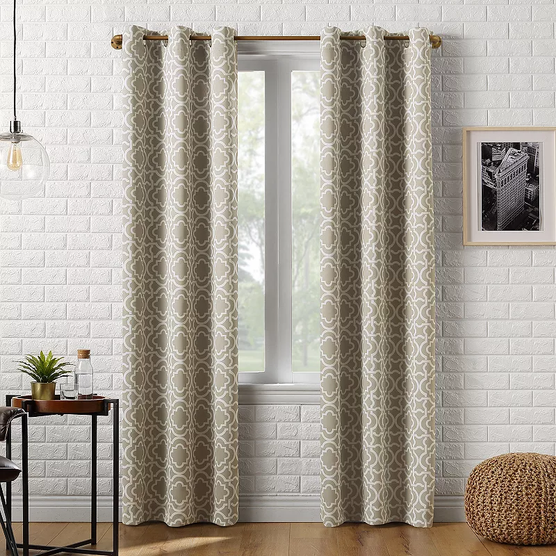 Sun Zero Barnett Trellis Blackout Grommet Curtain Panel