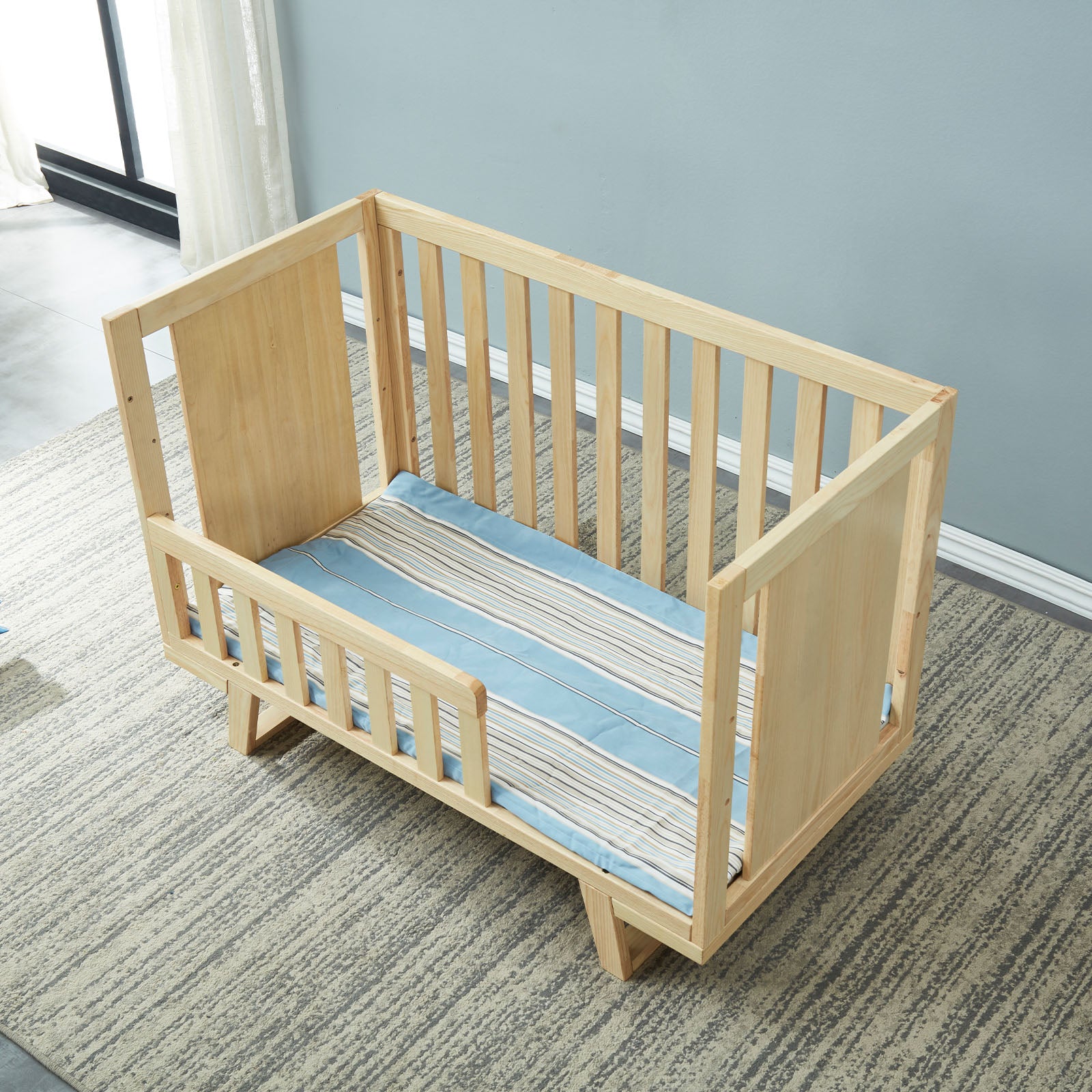 Baby/Toddler Bed With 3 Levels Solid Wood Bed Et-Y002