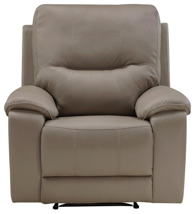 Lexicon LeGrande 39 quotPolished Microfiber Power Reclining Chair in Brown   Contemporary   Recliner Chairs   by Homesquare  Houzz