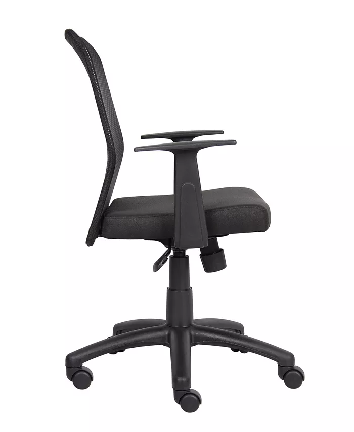 Boss Office Products Budget Mesh Task Chair W  T-Arms