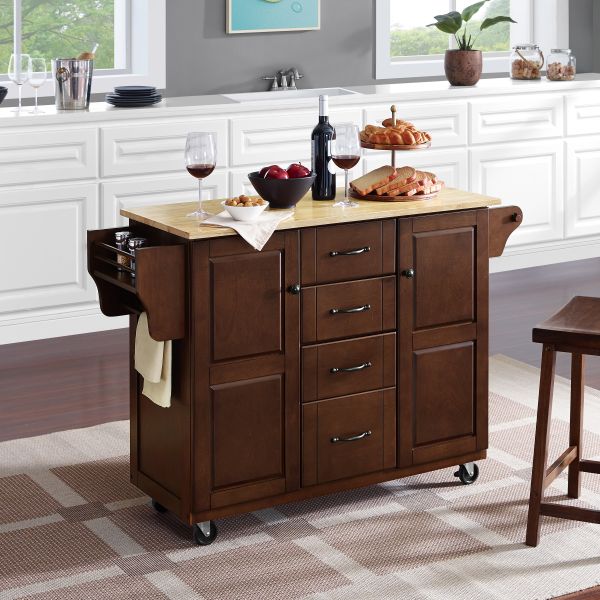 Eleanor Wood Top Kitchen Cart