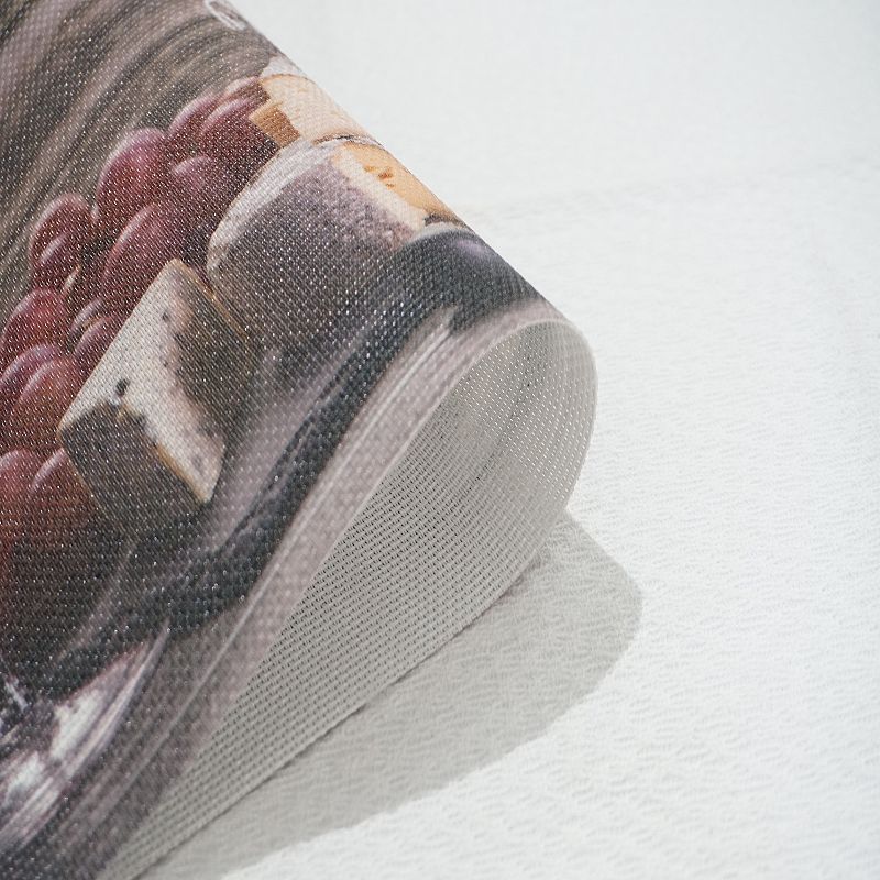 Dainty Home Wine And Grapes Woven Vinyl Reversible Rectangular Placemat Set of 4