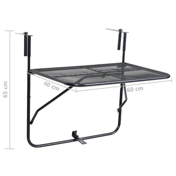 vidaXL Balcony Table Black 23.6