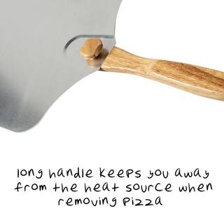 Old Stone Pizza Kitchen 14 in. x 16 in. Aluminum Foldable Pizza Peel with Wood Handle KCH-08436