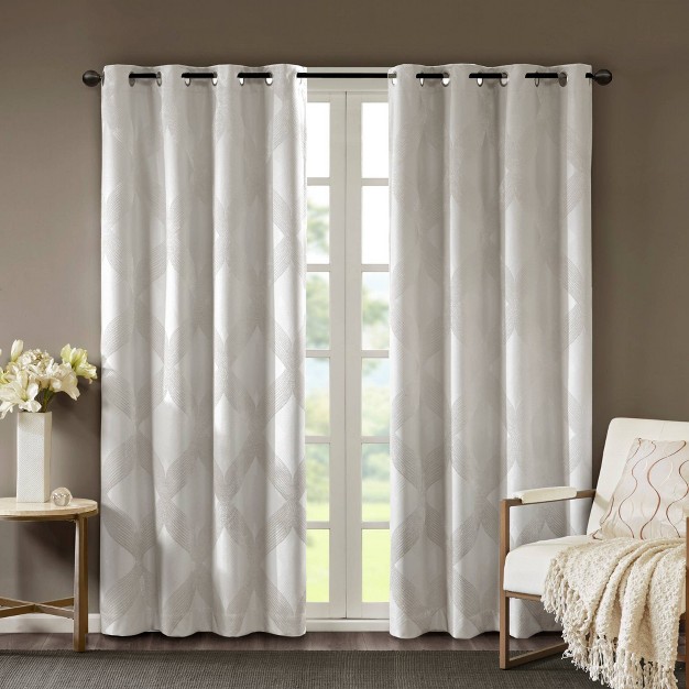 Byron Ogee Knitted Jacquard Blackout Curtain Panel