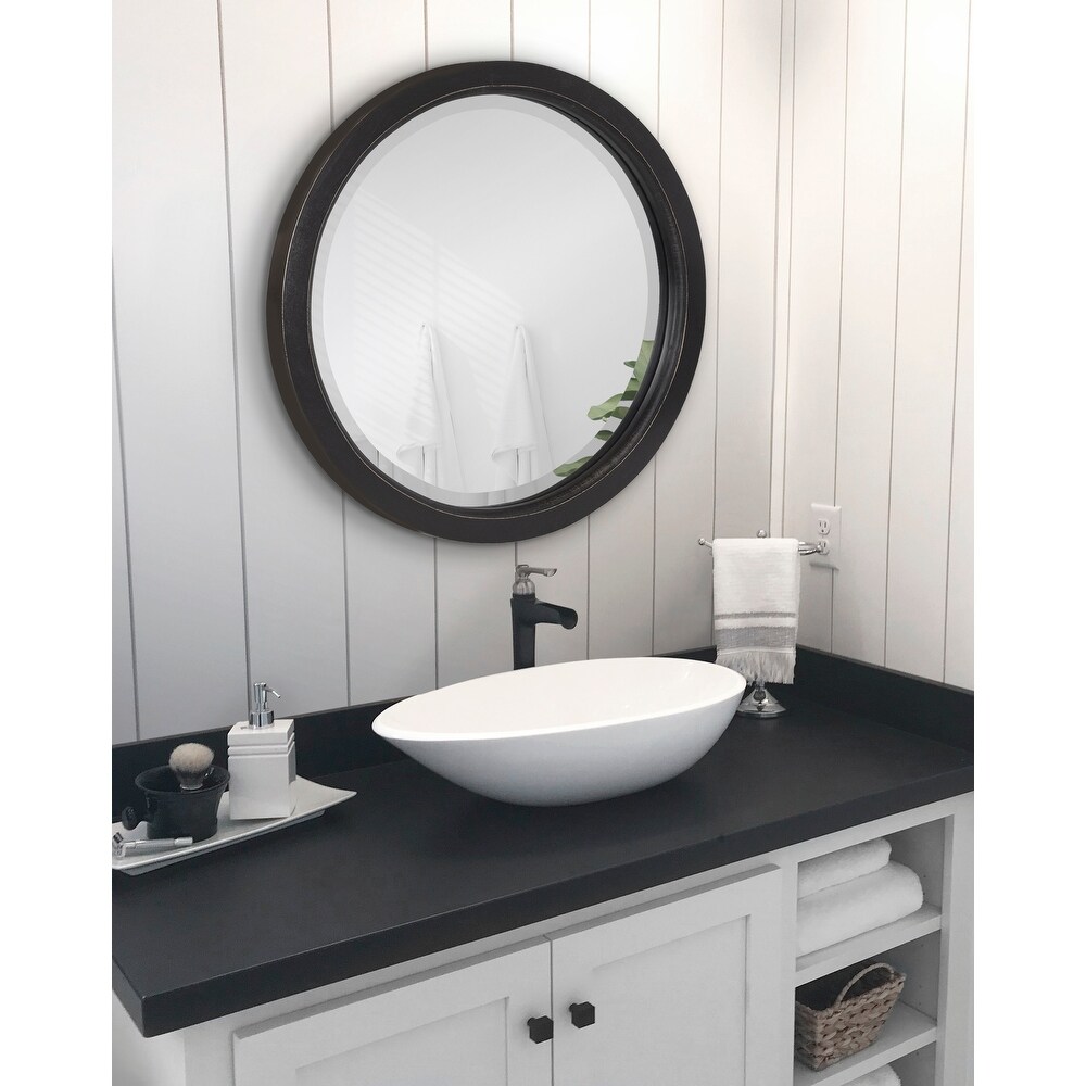 Kate and Laurel Hogan Round Framed Wall Mirror