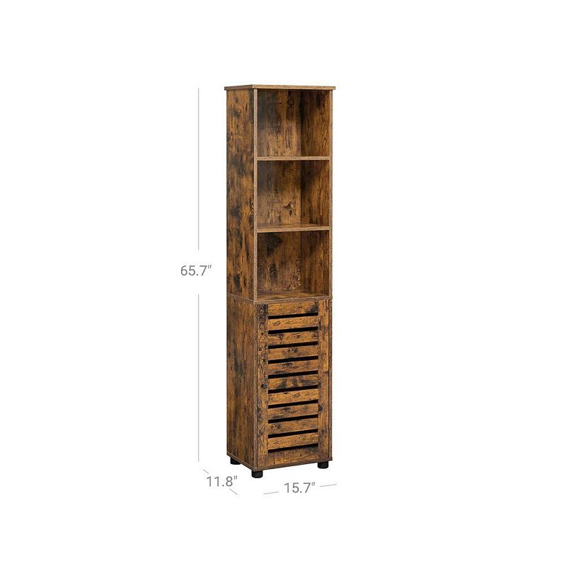 BreeBe Brown Slim Storage Cabinet with Shelves