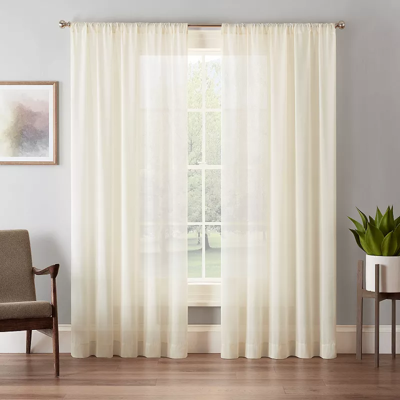 eclipse Chelsea UV Light-Filtering Sheer 1-Panel Window Curtain