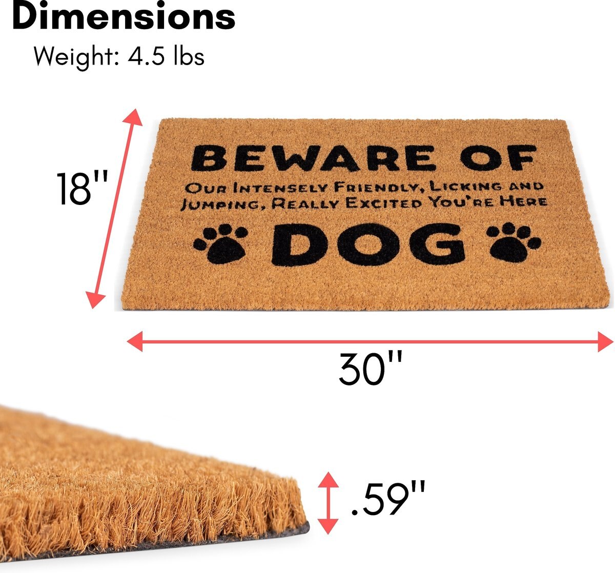 BirdRock Home Beware of Dog' Coir Doormat