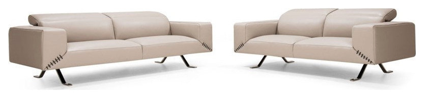 Tomasso Siena Collection Loveseat Full Grain Italian Leather  Silverfox Dandy   Modern   Loveseats   by V.S.D Furniture  Houzz