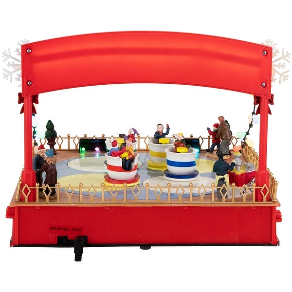 Animated and Musical Winter Carnival Teacup Ride Christmas Village Display