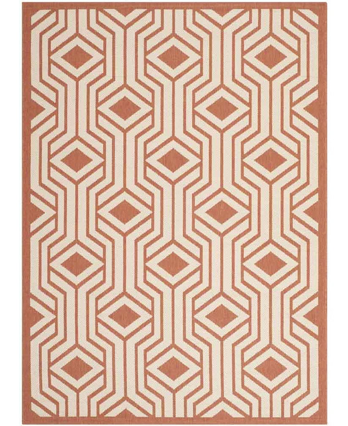 Safavieh Courtyard CY6113 Beige and Terracotta 6'7 x 9'6 Sisal Weave Outdoor Area Rug