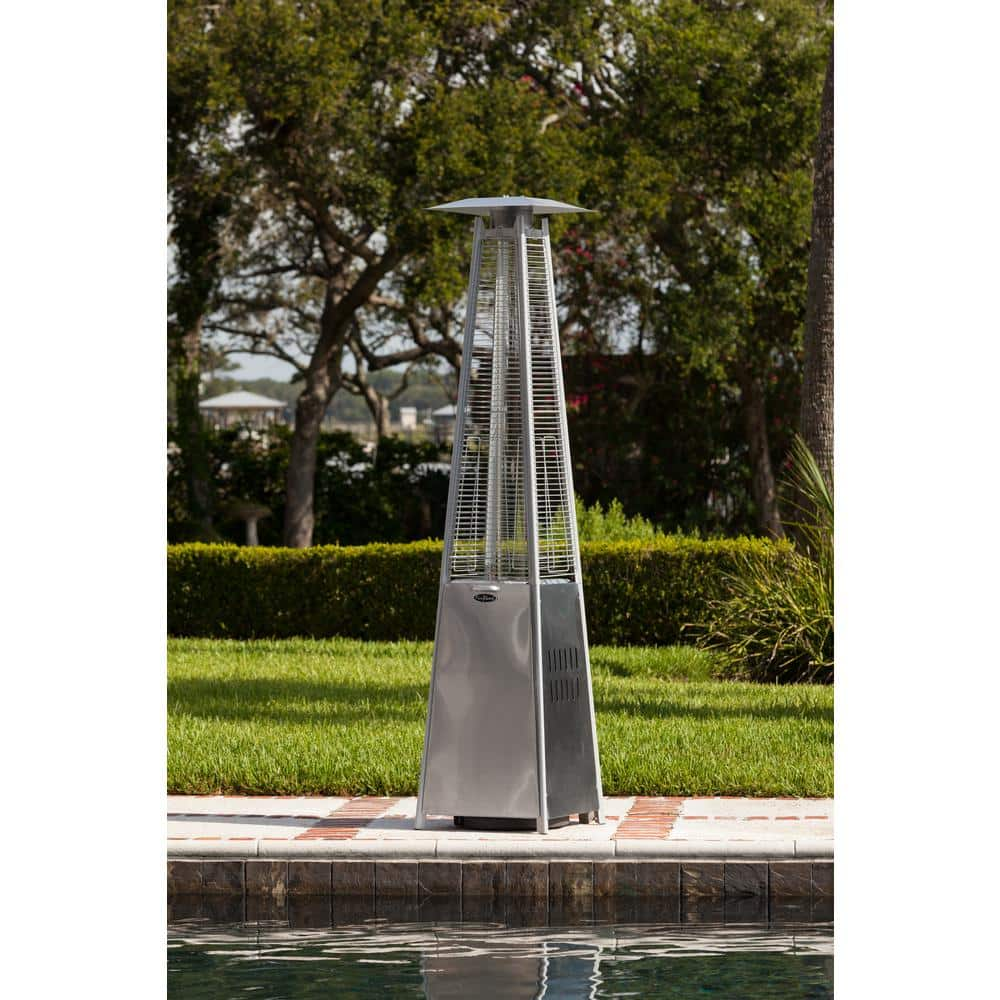 Fire Sense 40,000 BTU Stainless Steel Pyramid Propane Gas Patio Heater 60523