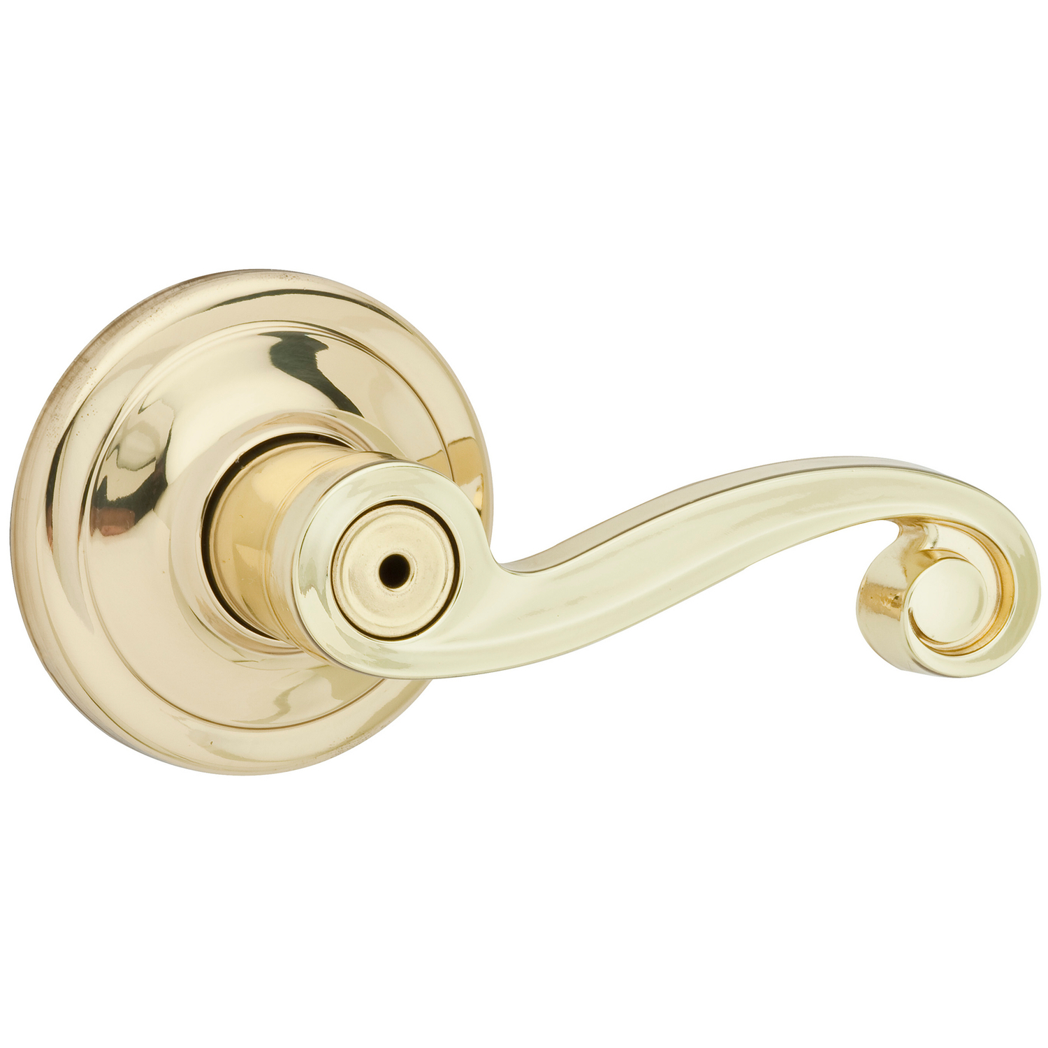 Kwikset Lido Polished Brass Privacy Lockset 1-3/4 in.