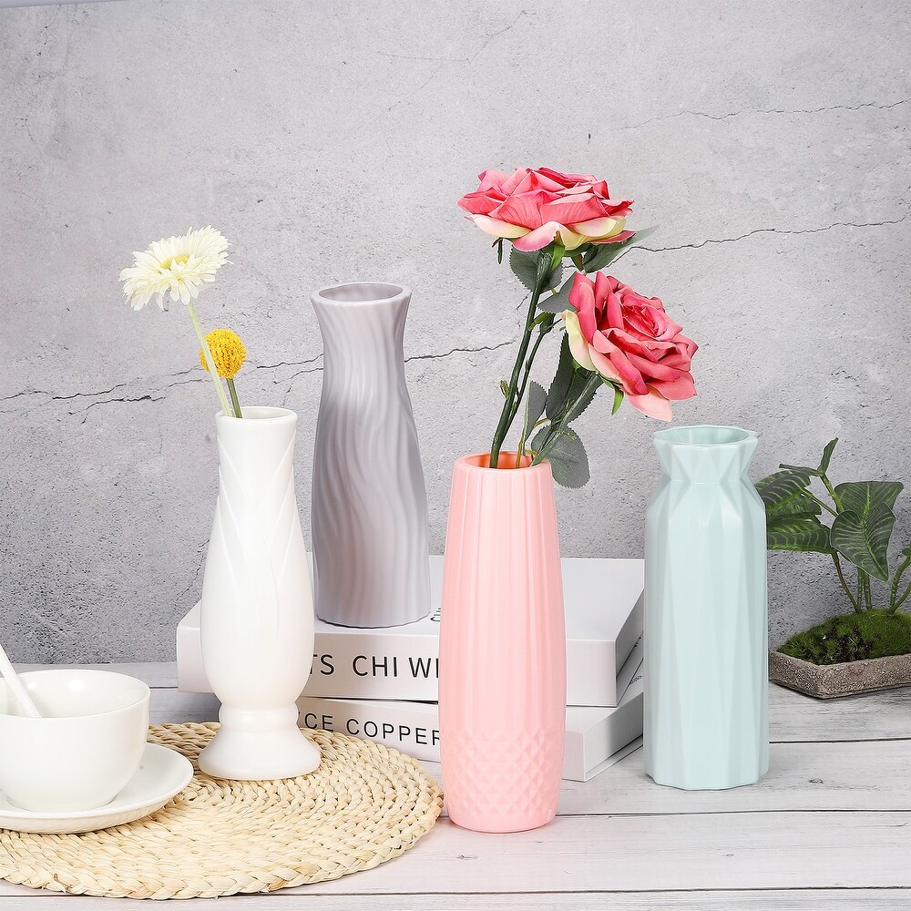 10pcs Flower Vase  Plastic Vase Small Tall Floral Vase for Home Decor