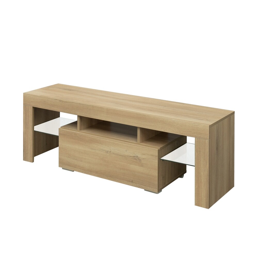 Wood TV Stand for Up to 55\