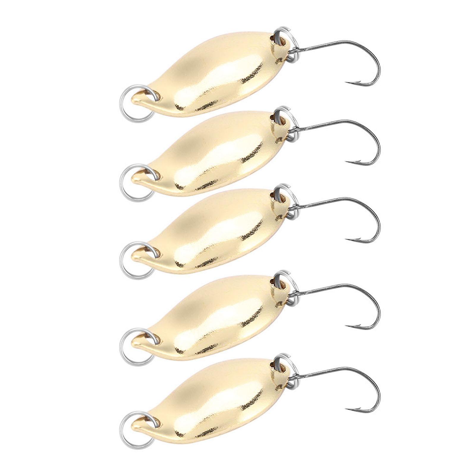 10pcs Lot Fishing Lures Wobbler Baits Spoon Style Artificial Metal Baits Hook (gold， 2.5g)