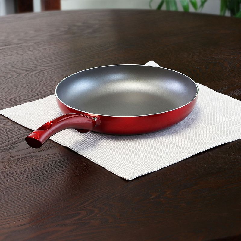 Oster Sato 10 Inch Aluminum Frying Pan in Metallic Red