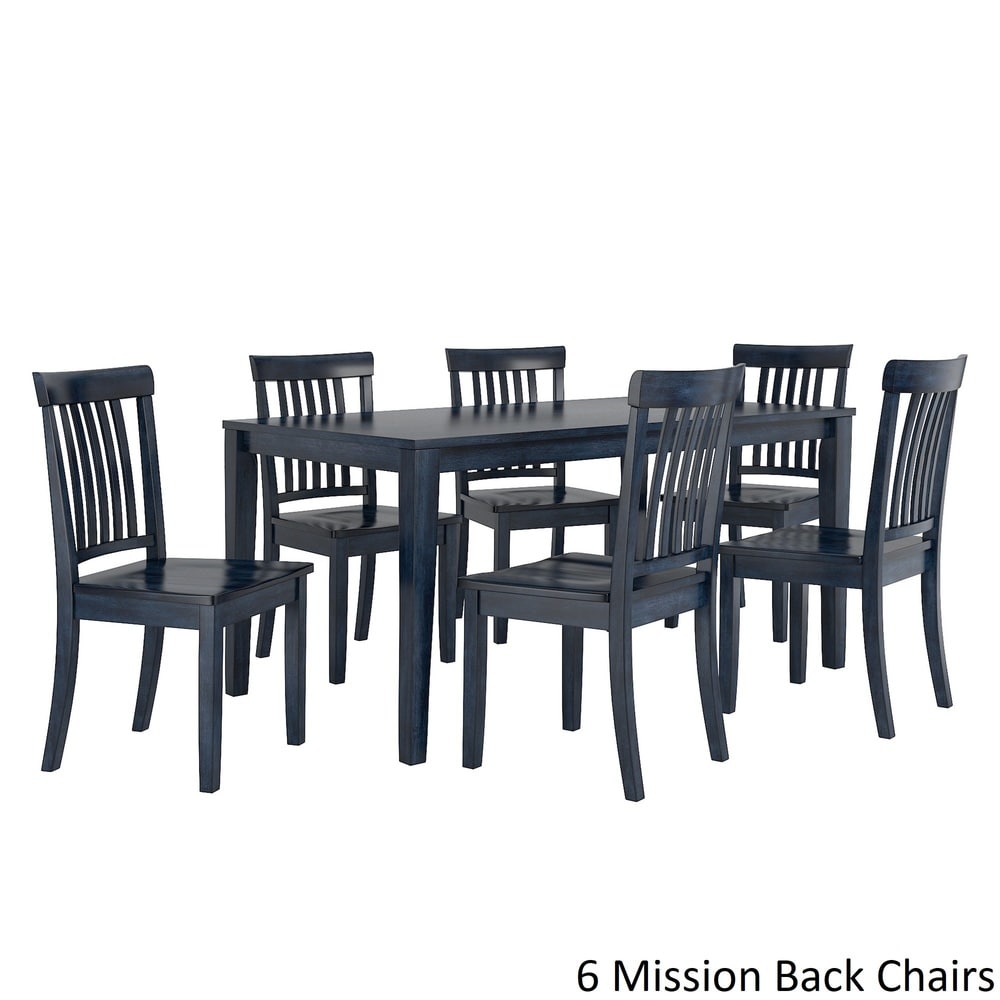 Wilmington II 60 Inch Rectangular Antique Dark Denim Dining Set by iNSPIRE Q Classic