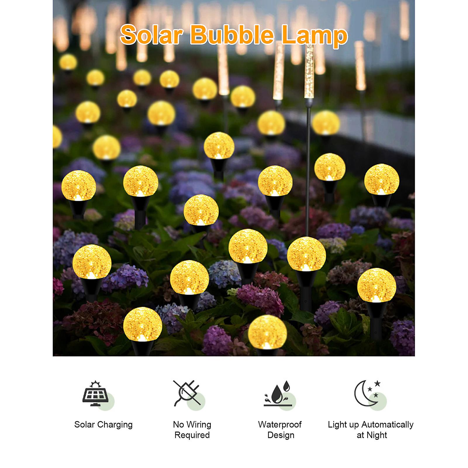 Ip65 30pcs Solar Bubbles Lawn Lamp String Light Pathway Garden Landscape Decoration