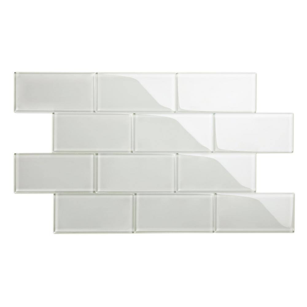 Giorbello Light Gray 3 in. x 6 in. x 8 mm Glass Subway Tile (5 sq. ft.case) G5937