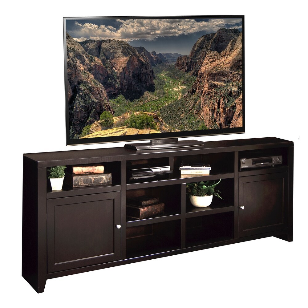 Bridgevine Home Urban Loft 84 inch TV Stand Console for TVs up to 95 inches  No Assembly Required  Mocha Finish   84\