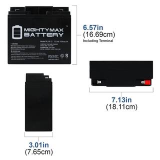 MIGHTY MAX BATTERY 12-Volt 18 Ah F2 Terminal Rechargeable Sealed Lead Acid (SLA) Battery ML18-12F2