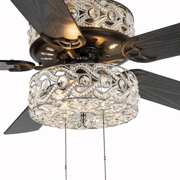 River of Goods Olivia Oil Rubbed Bronze Finish/ Crystal 52-inch LED Ceiling Fan - 52