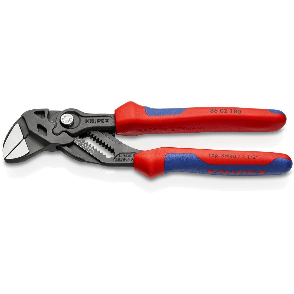 KNIPEX 7-14 in. Pliers Wrench with Comfort Grip Handles in Black 86 02 180