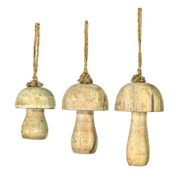 Vickerman 2/3/4.5 Medium Wood Toadstool Orn Set/3