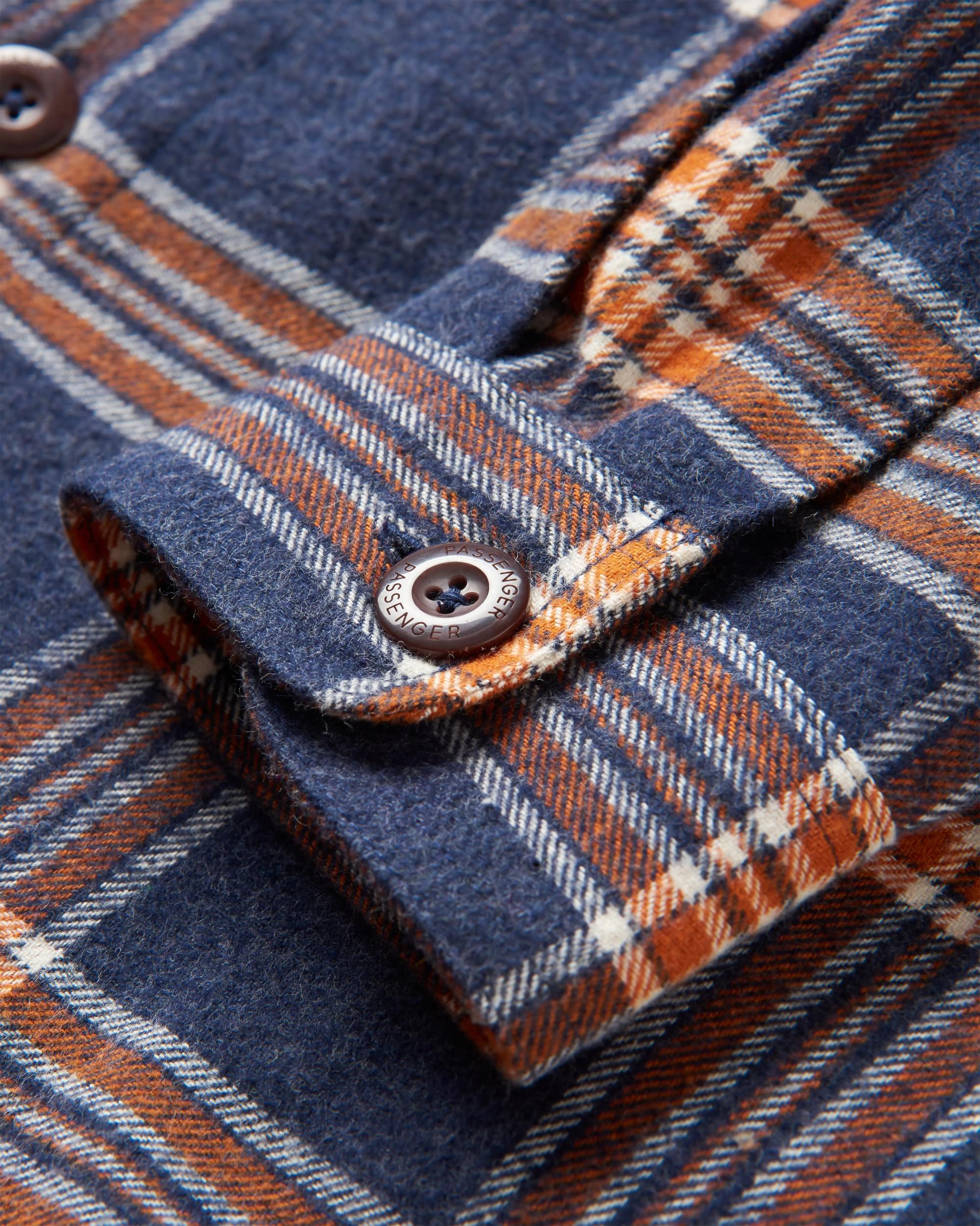 Rustic Organic Cotton Heavyweight Overshirt - Rich Navy Check