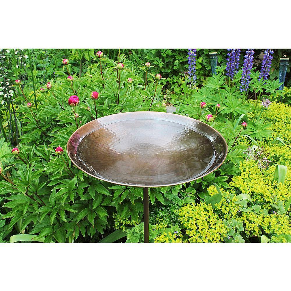 Achla Designs 16 in. Dia Antique Burnt Copper Birdbath with Stake BCB-01-S