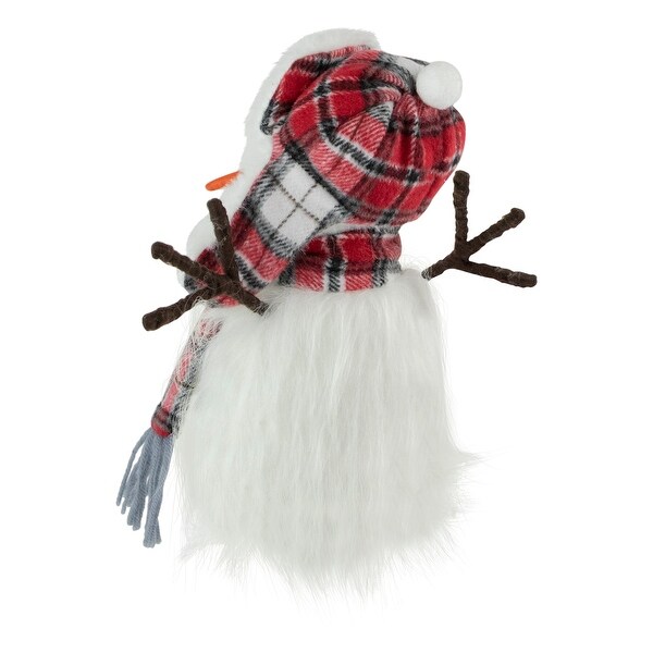 10.25 Snowman in Plaid Trapper Hat Christmas Decoration