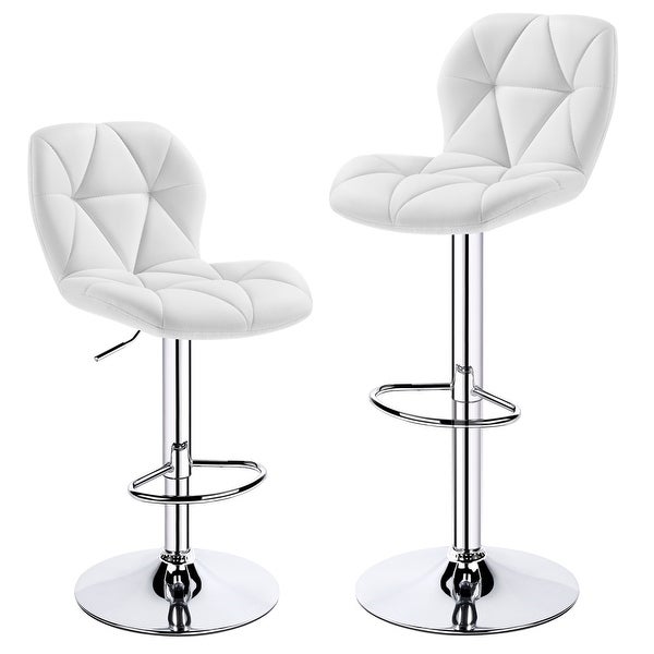 Yaheetech Adjustable Faux Leather Swivel Armless Bar Stool， Set of 2