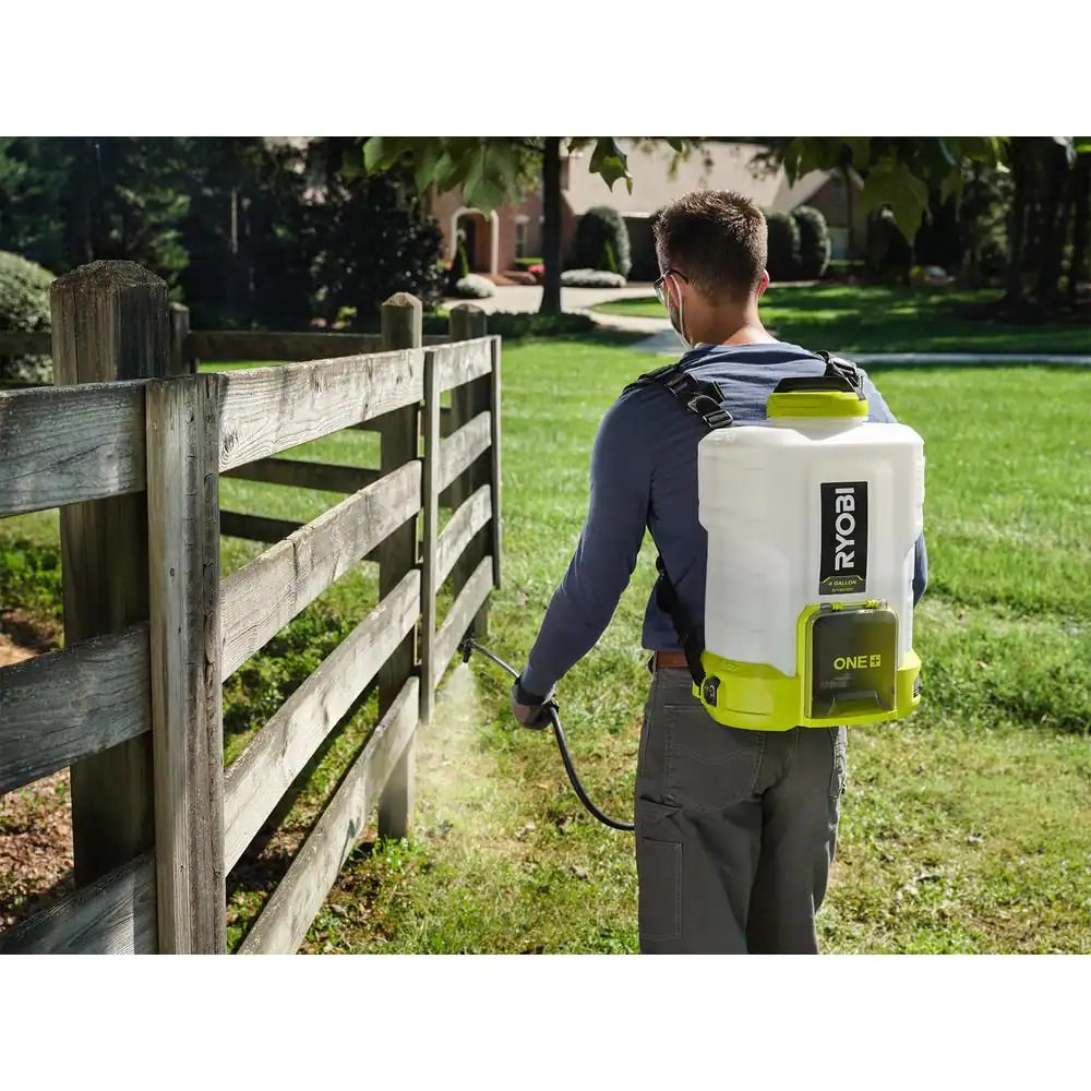 RYOBI P2860 ONE+ 18V Cordless Battery 4 Gal. Backpack Chemical Sprayer