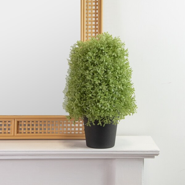 Artificial Boxwood Cone Topiary Tree with Round Pot