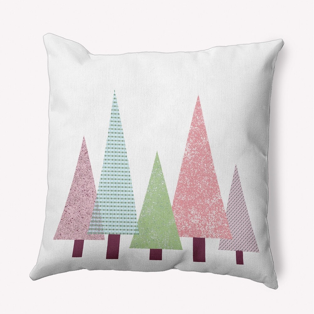 Triangle Trees Indoor/Outdoor Throw Pillow