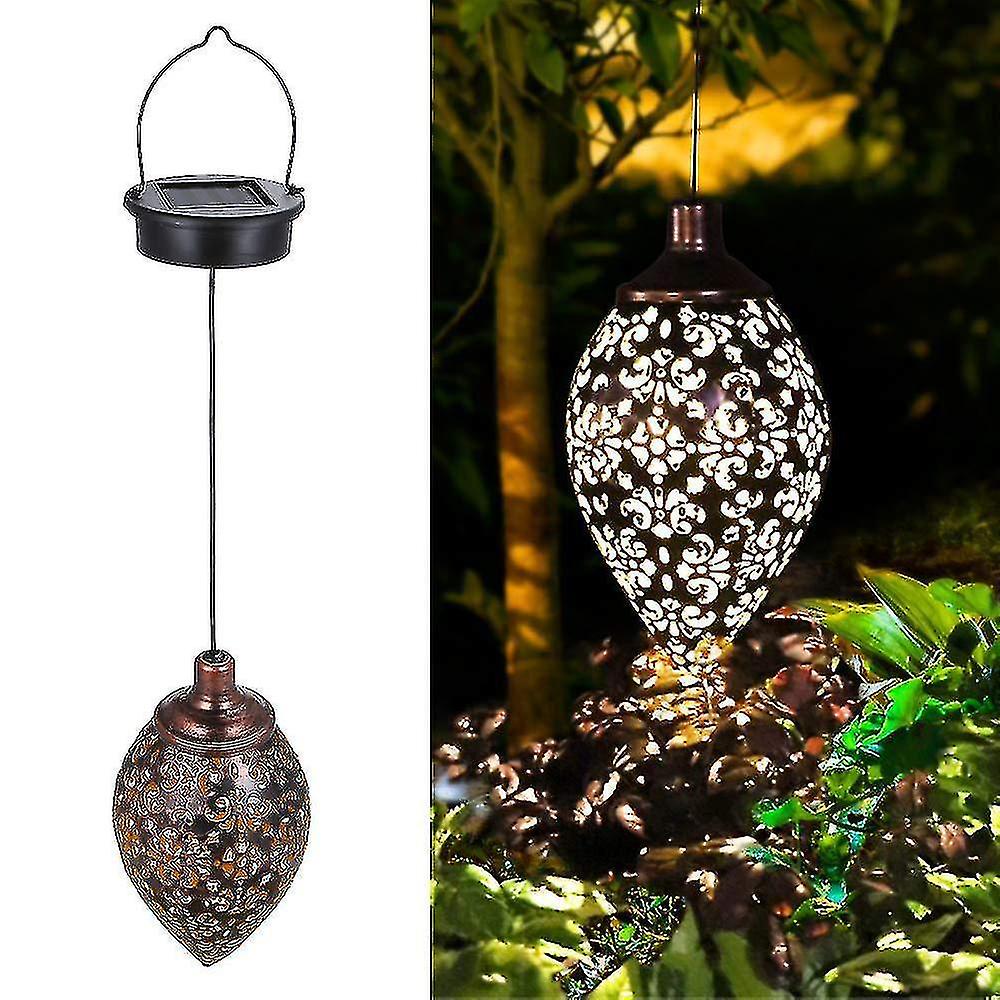 Solar Lantern Light， Outdoor Hanging Garden Lights Metal Lamp For Patio， Yard， Porch， Lawn， Courtyar