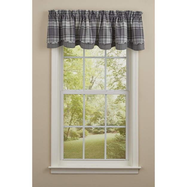 Park Designs Grey Area Lined Layered Valance 72 x27 x27 l Gray