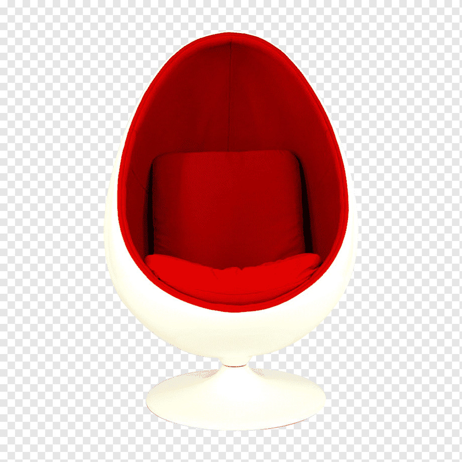 Oval Ball Chair White Red   Midcentury   Armchairs And Accent Chairs   by HomeCraftDecor  Houzz