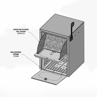 dVault Weekend Away Vault Gray PostColumn Mount Secure Mailbox DVJR0060-2