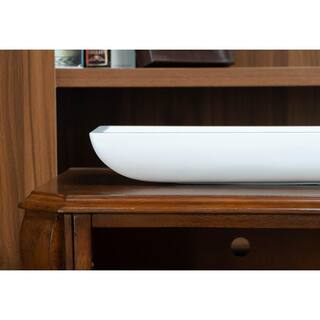 Vasesource Carlo 2.75 in. x 7.50 in. x 19.50 in. Glossy White Fiberstone Planter CARLO3719WHS