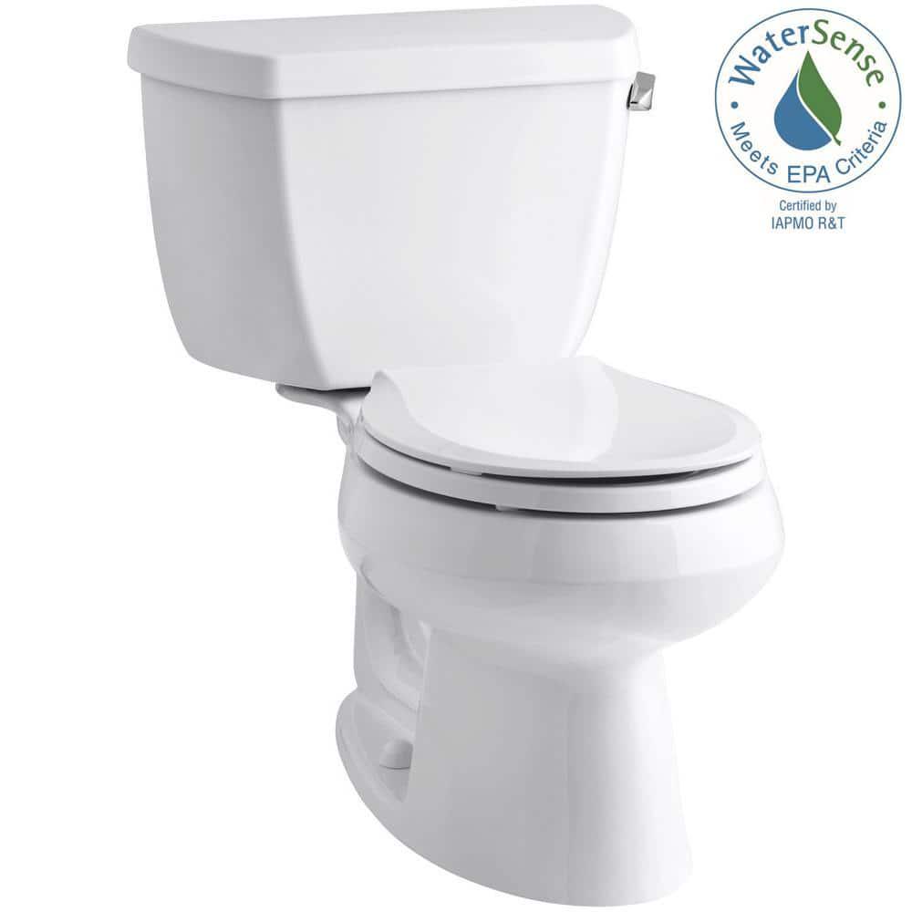 KOHLER Wellworth 2Piece 128 GPF Single Flush Round Toilet in White