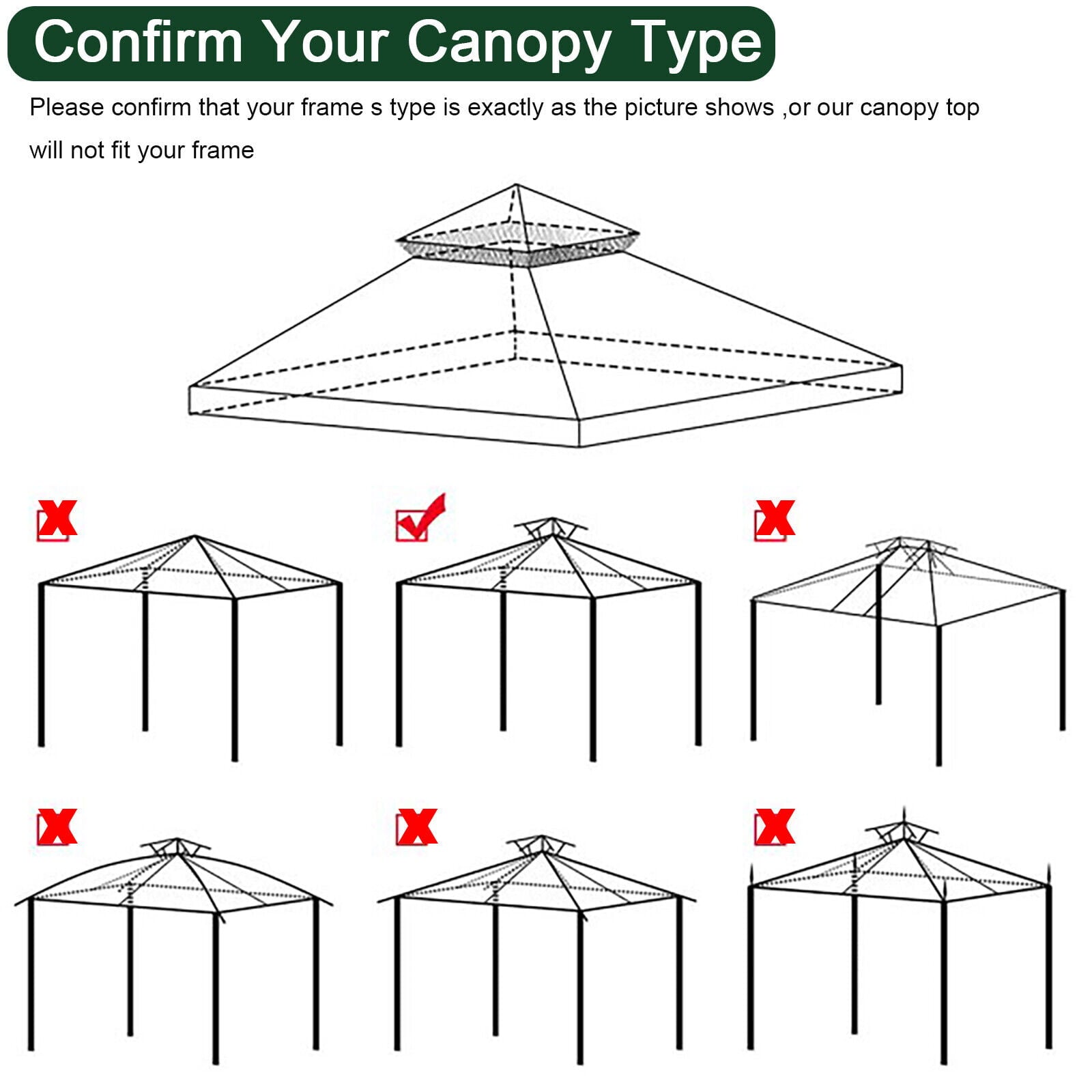 Lovote 10FTx10FT 300D Replacement Canopy Top Patio Pavilion Gazebo 9.84 ft Tent Sunshade Cover Anti-UV Roof Sunshade Coffee 1 Tier Brown