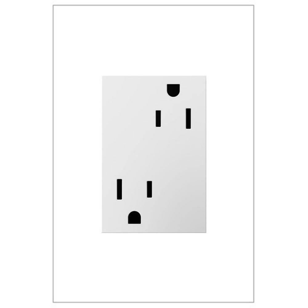 Legrand adorne 15 Amp 125-Volt Safety Zone Tamper Resistant Plus-Size Duplex Outlet White ARTR153W4