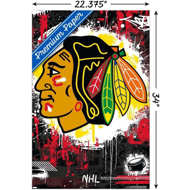 Trends International Nhl Chicago Blackhawks Maximalist Logo 23 Unframed Wall Poster Prints