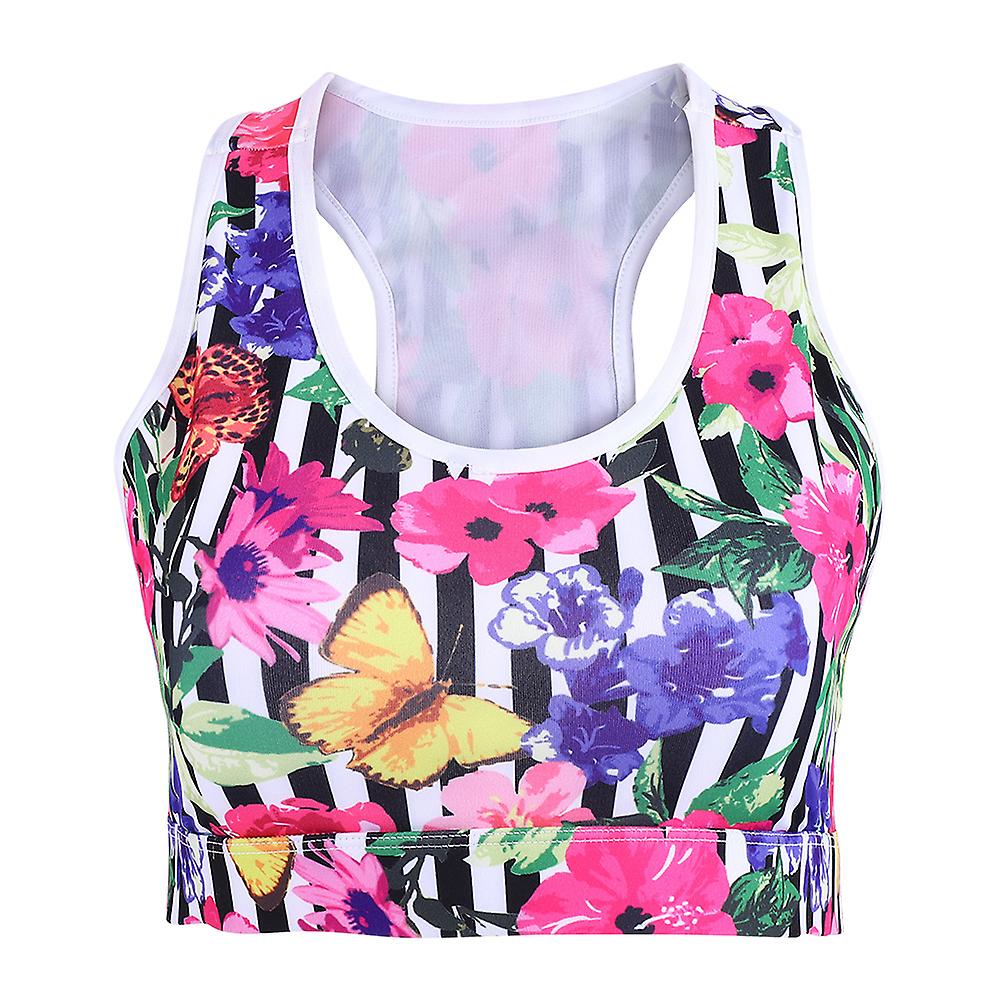 Women Fitness Sports Running Yoga Bra With Pocket Wire Free Shakeproof Gym Top Vest 008-1 S